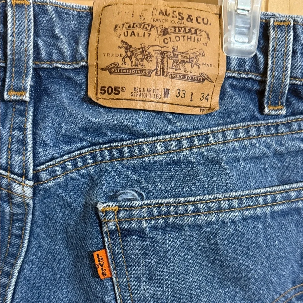Levi’s 505 Vintage Orange Tab Regular Fit Straight Leg - Picture 4 of 4
